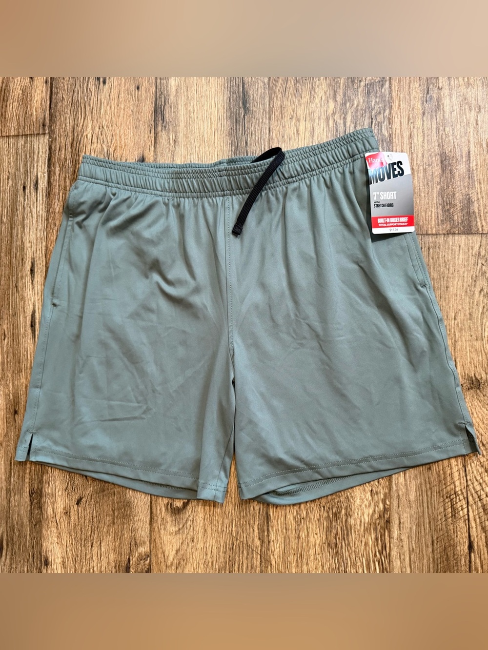 NWT Hanes Moves Men’s Large 2-in-1 Lined 7” Athletic Running Shorts